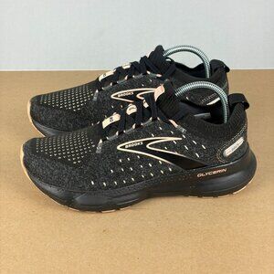 Brooks Glycerin 20 Stealthfit Athletic Running Shoes Womens 7 Black Peach Low